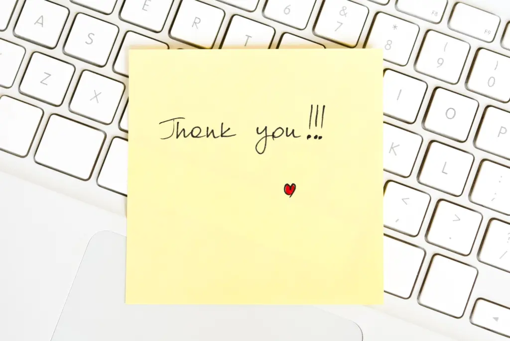 Saying "thank you" more often for gratitude